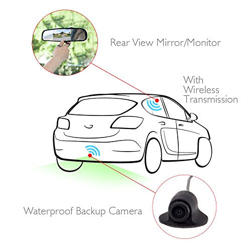 Cámara trasera inalámbrica para auto con monitor espejo 4.3" miniatura 3