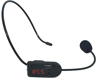 Wireless Microphone Headset, FM Radio Headset Microphone Wireless Mic Headset Handsfree Microphone Headset Megaphone Mic for Speaker Teacher