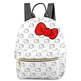 Hello Kitty Mini Backpack for Adults - 10” Faux Leather Backpack with Front Pocket and Adjustable Straps for Women | Hello Kitty Purse
