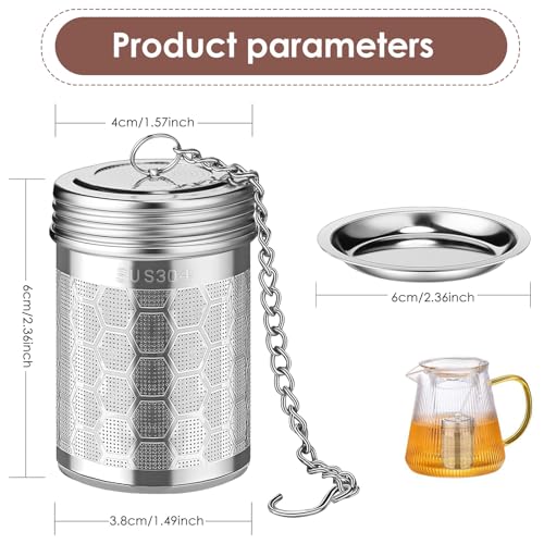 Image of BendJoy Tea Infuser Stainless Steel with Tray, Easy Clean Green Tea Infuser for Mugs & Teapots, Tea Strainer Infuser for Loose Leaf and Herbal Tea