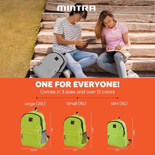 Mintra Office Backpack, Water-resistant Everyday Bag with Adjustable Straps, Unisex Backpack for Travel, College, Multi-Compartments with Secure Zippers, Orange, 10L Mini, 10" W x 9.84" H4