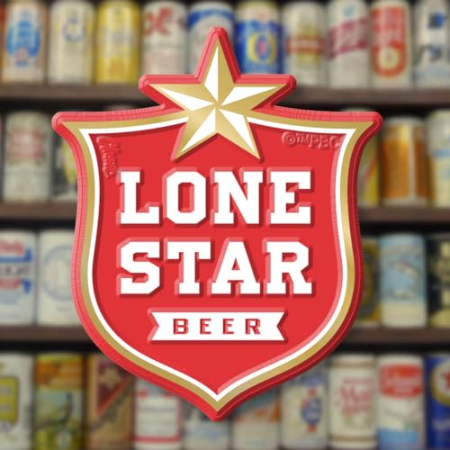Imán Logo Lone Star Beer, goma 3D vintage 2.7" x 3.3" miniatura 4