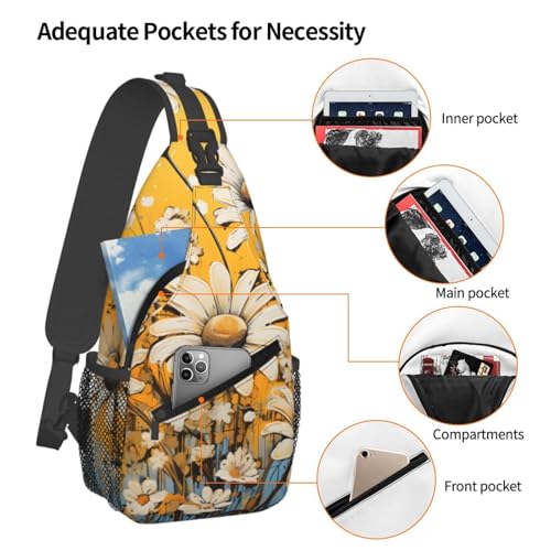 Bolso bandolera con diseño floral para mujer y hombre liviano miniatura 4