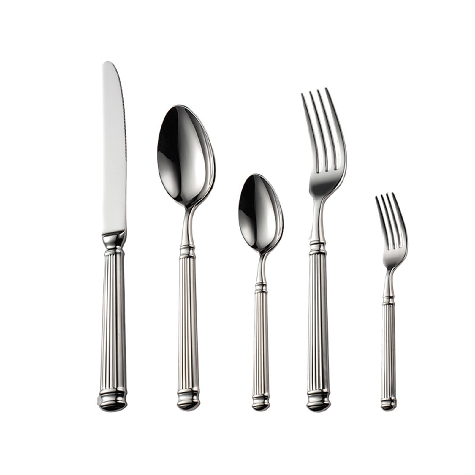 60 Piece Silverware Set for 12 Roman Column Luxury 18/10 Stainless Steel Flatware Cutlery Set Mirror Polished Forks Spoons and Knives Set Utensils Sets for Home Kitchen Restaurant Gift Box Packing