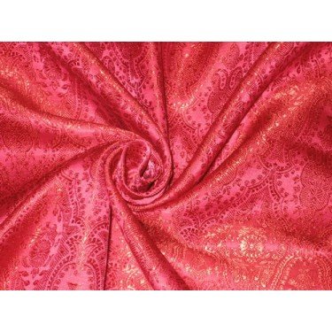 Pure soie brocade rose de style victorien tissu d'exception pour haute couture