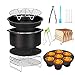 Akcesoria do frytkownicy powietrznej 20 cm, 10 szt., do Gowise Phillips Cozyna Airfryer XL 3.8QT-5.8QT, dodatkowy prezent, 4 szpikulce do grilla (czarne, 10 szt.)