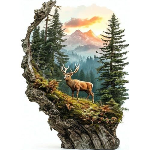 Kit peinture diamant 5D forêt pour créer une décoration murale de salon
