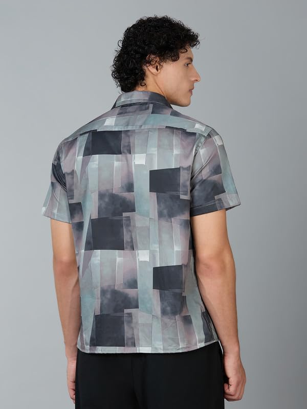 Image of MARK & ALBERT Men's 100% Cotton Printed Half Sleeves Regular Fit Shirt for Men