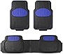 Automotive Floor Mats Blue Climaproof for All Weather Protection Universal Fit Heavy Duty Rubber fits Most Cars, SUVs, and Trucks (Full Set Trim to Fit) FH Group F11500BLUE