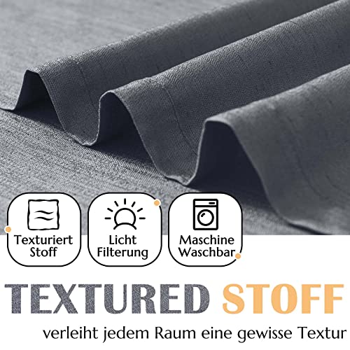 TOPICK Scheibengardinen Küchen Gardinen Blickdicht H90xB65 cm 2er Set Grau – Ansicht 5