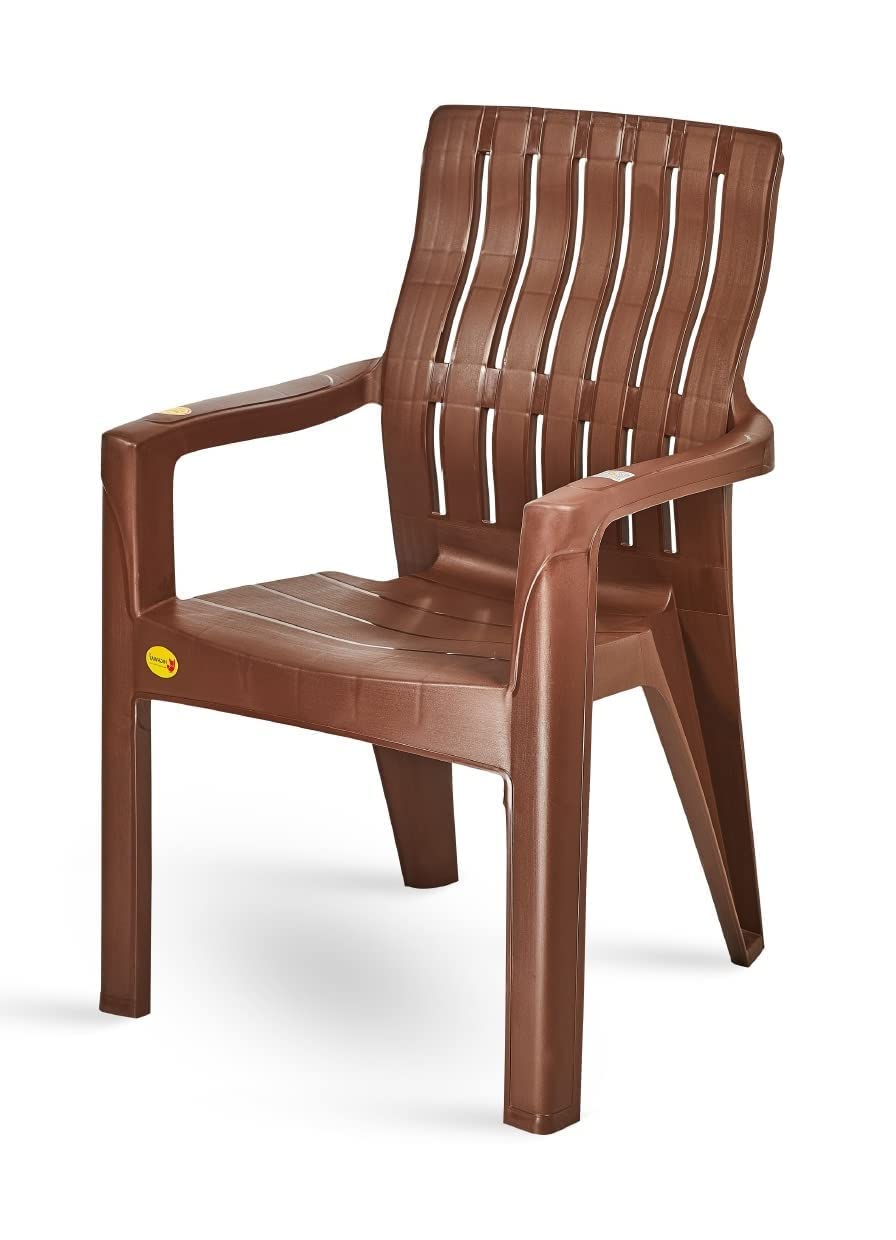 Comfort Creation Plastic Orthopaedic Spinal Support Chair (Weight Bearing Capacity 200 kg, Brown)- Pack of 4 1