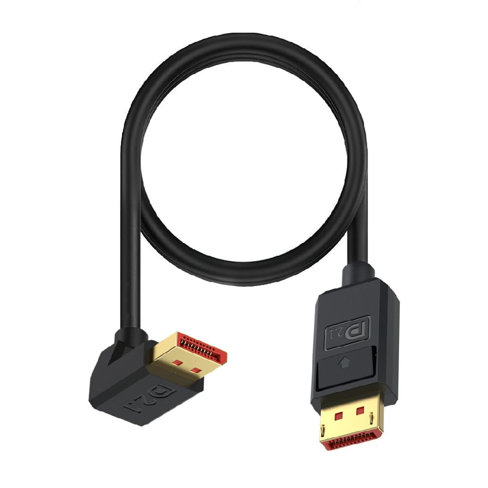 Cable DisplayPort 2.1 16K en ángulo ascendente para solucionar problemas de espacio 8