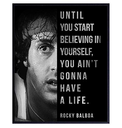 Rocky Poster -8x10 Motivational Wall Art - Inspirational Quotes Decor - Positive Uplifting Gift - Men, Teens, Boys, Sports, Boxing Fan, Entrepreneur - Dorm, Home Office, Bedroom, Living Room