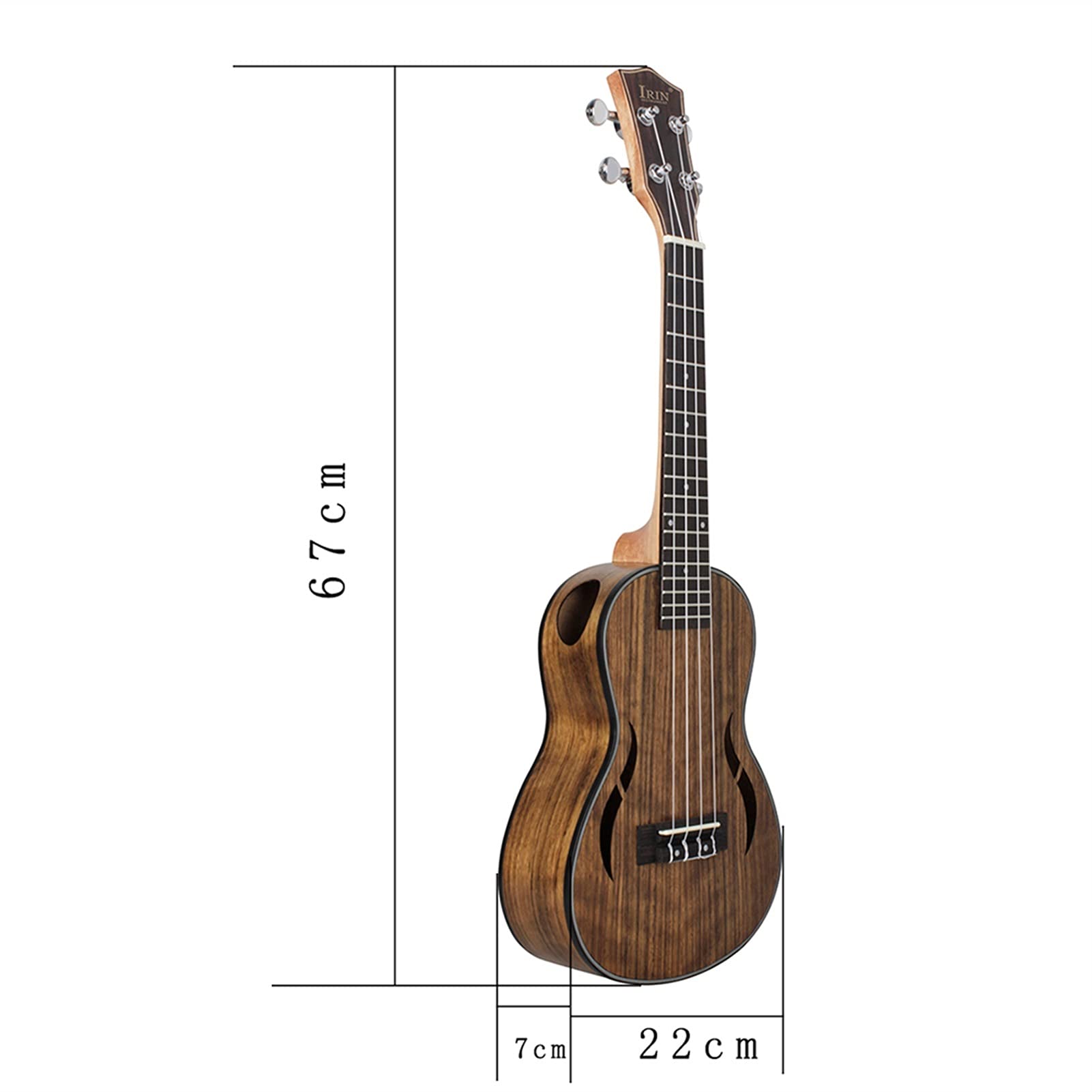 Ukulele koncertowe Początkujący Ukulele 21/24/ 26 Calowy Akustyczny TENOR Ukulele Saxophone Walnut Drewno Nylon Strings Zamknij Typ Tuning Pegs Sting Instrument (Size : 21 inches)