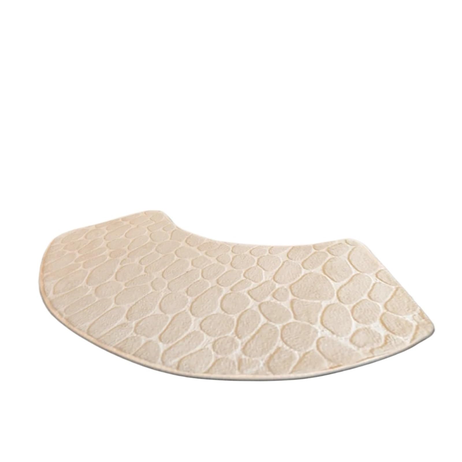 Curved bath mat Practical Curved Bath MatShower Doormat Absorbent Non-slip Bathtub Floor Rug(Camel)
