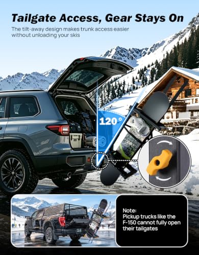 JOYTUTUS Hitch Ski Snowboard Rack