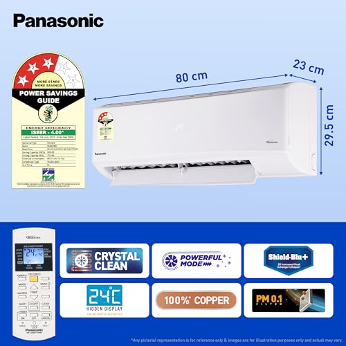 Image of Panasonic 1.0 Ton 3 Star Inverter Split AC (Powerful Mode, Copper Condenser, 7in1 Convertible, 2-Way, PM 0.1 Filter, CS /CU-SU12AKY3T, White)