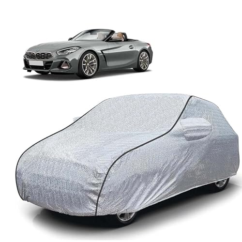 Image of Sulfar 100% Waterproof Car Body Cover Compatible with Mirror for BMW Z4 M40i (Triple Stitched, Full Bottom Elastic, Magic Silver with Black Piping)