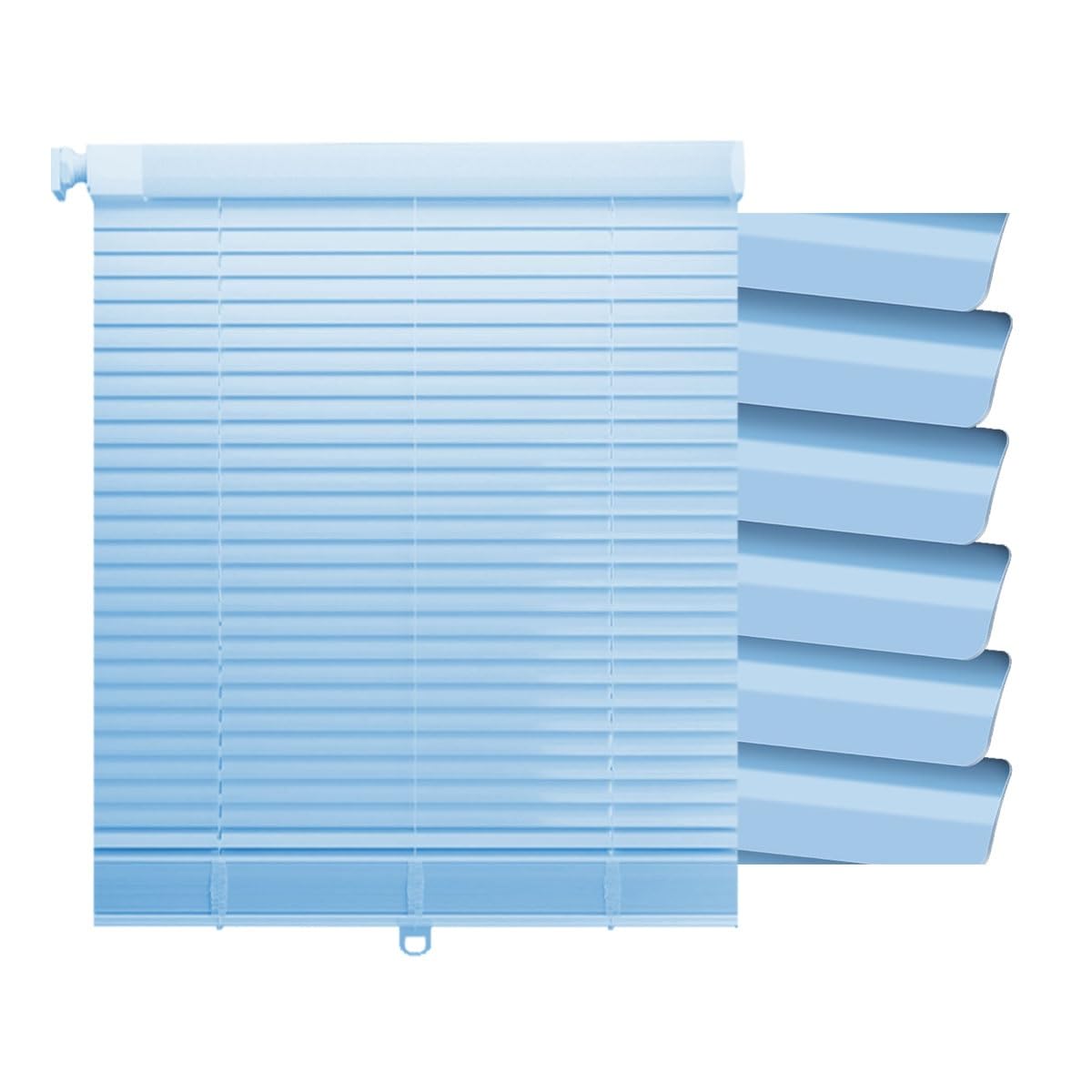 Blinds for Window Aluminum Blinds & Shades Horizontal Window Venetian Blind Custom Curtain Retractable Blackout Blind Cordless Privacy Blinds(Blue)