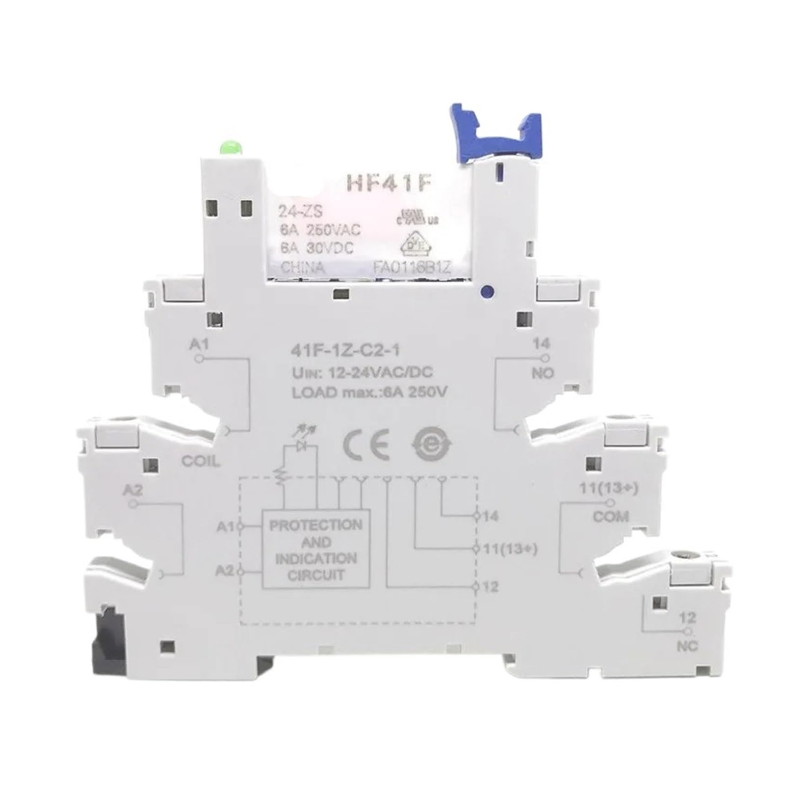 PKNVKZIDK 10Pcs 41F-1Z-C2-1 HF41F 24-ZS 24V 6A 1CO Slim/SSR Relay