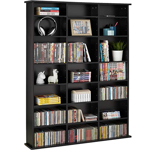 Bibliothèque manga grande taille en bois TecTake pour CD/DVD/Manga avec 18 tablettes - Diverses couleurs – Image 4