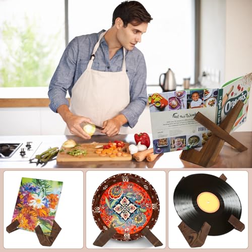 Marsiqu B1012517-17 Wooden Cookbook Display Stand Holder - Adjustable thumb #4
