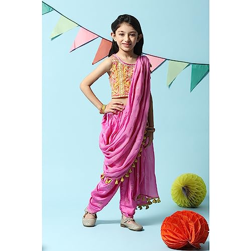 Image of BIBA Cotton Printed Straight Semi-Formal Kurta With Salwar And Dupatta