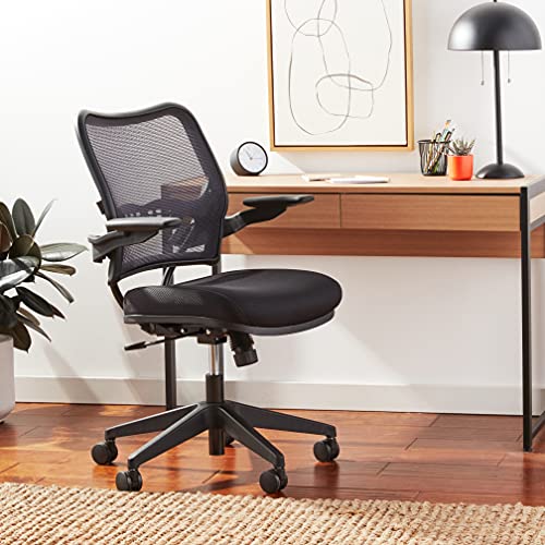 Space Seating Deluxe Airgrid Back With Mesh Seat, 2-To-1 Synchro Tilt, Cantilever Arms And Nylon Base Managers Chair, Black #TOP5
