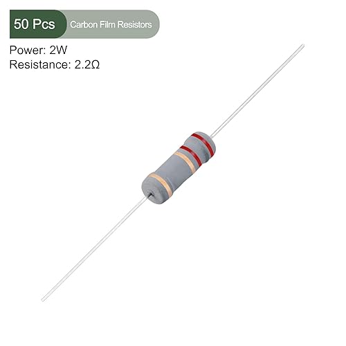 Miniatura 2 de YOKIVE 50 resistencias de película de carbono, resistencia de tolerancias de 2 W, 2.2 ohmios, 5 %, buenas para proyectos electrónicos de bricolaje