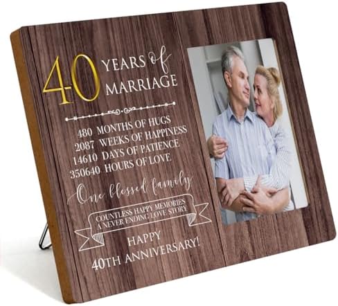 Amazon.com - 40th Anniversary Picture Frame, 40th Wedding Anniversary ...