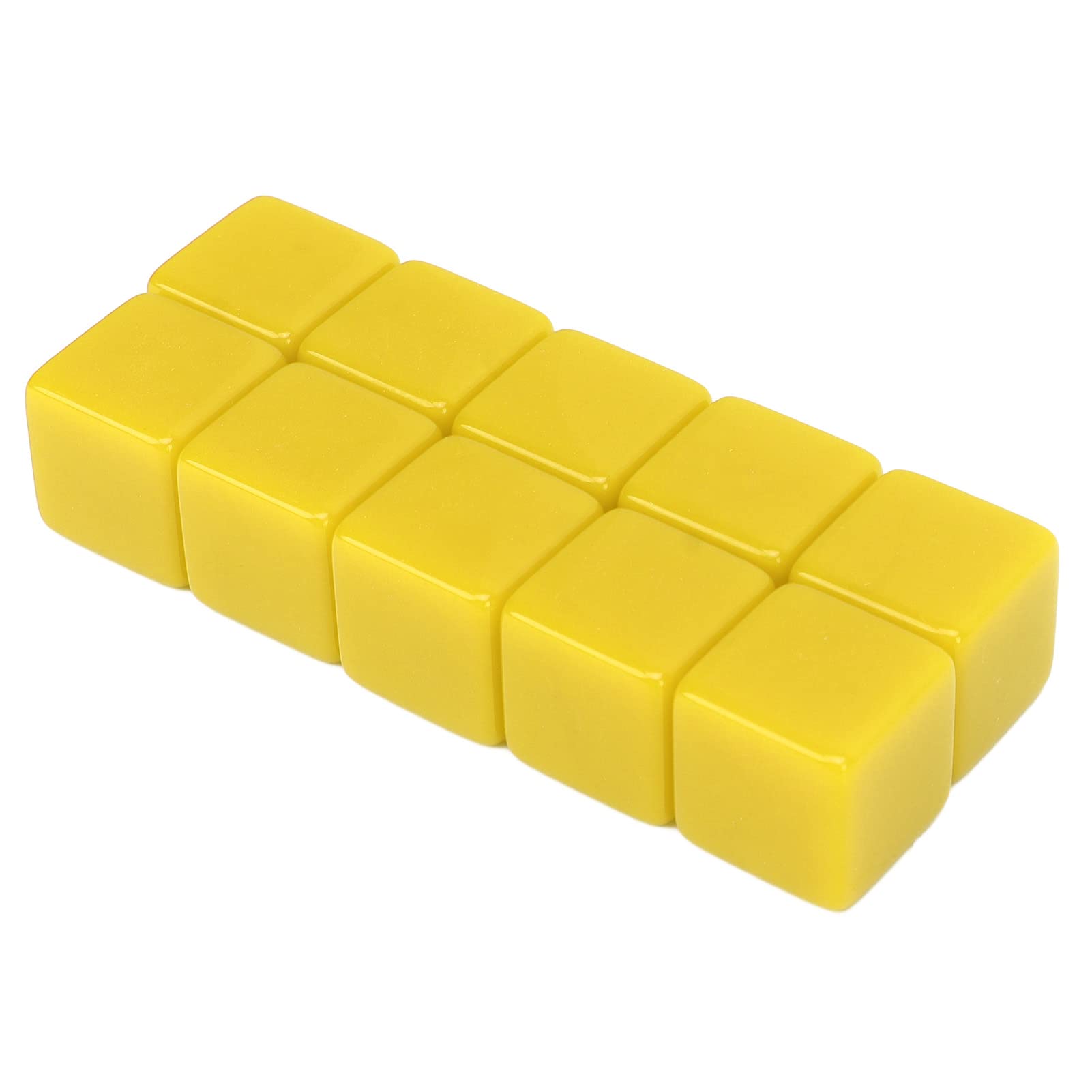 SPYMINNPOO Blank Dice Set, 30 Pcs 16mm Dice Set Six Sided Blank Dice Write On Cubes Game for Math Teaching Education (Yellow)