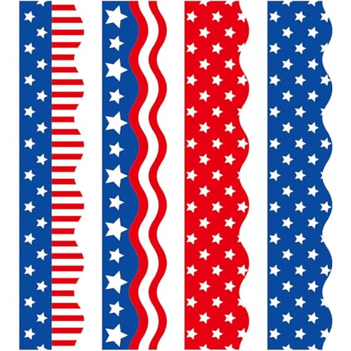 Adhesivo decorativo para borde del Día de la Independencia de 1,4 m de largo para decoración de aulas y fiestas, pizarra blanca
