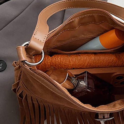 Sac en faux daim à franges robuste et léger pour sublimer un look basique