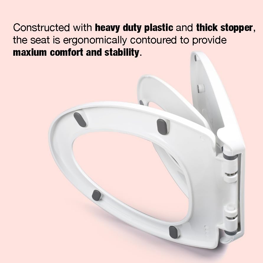 PandaEar Toilet Seat with Build-In Toddler Potty Training Seat, Elongated Toilet Seat with Splash Guard for Toddler Training, Easy to Install & Slow Close