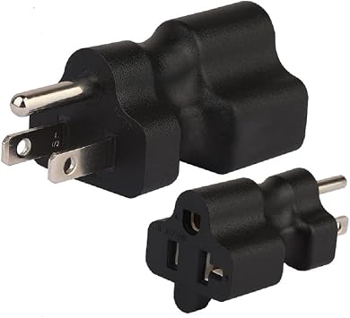 Tekit 5-15P to 5-15R & 5-20R,15 Amp Household AC Plug to 20 Amp T Blade Power Adapter, Nema 5-15P to 5-15R/5-20R 20 Amp Comb AC Adapter5-15P to 5-15/20R