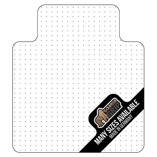 Gorilla Grip Premium Polycarbonate Studded Chair Mat for Carpeted Floor, 48x36, Heavy Duty, Easy Glide Transparent Mats for Chairs, Good for Desks, Office and Home, Protects Floors, with Lip, Clear