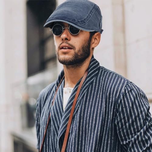 Image of 3Pcs Men's Newsboy Caps Cotton Cooling Hat Adjustable Flat Cap for Men