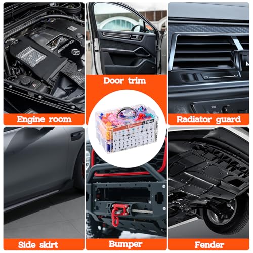 Image of 1430Pcs Car Retainer Clips & Plastic Fasteners Kit - 47 Sizes Colorful Auto Push Pin Rivets & Metal Screws with 5 Removal Tools, Cable Ties. 3-Layer Storage Box for GM Ford Honda (1430Pcs)