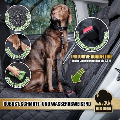 BigDean Robuste universelle Hundedecke Auto Rückbank Autoschondecke Hund Rücksitz schmutz- & wasserabweisend – universelle Passform & teilbar - Schmutzmatte Rückbank Hunde Autodecke
