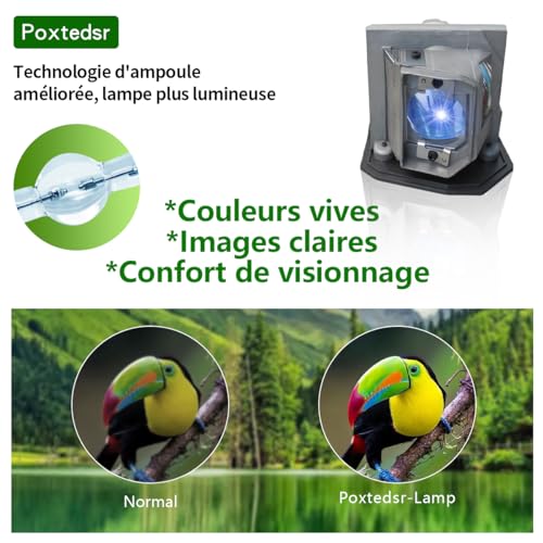 Poxtedsr Replacement Projector Lamp Bulb with Housing Compatible withEC.JBU00.001 - Image 4