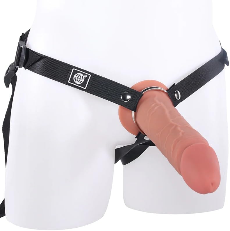 Fantasy Elite 7 Inch Hollow Strap-on with Harness and Lube | Erectile Dysfunction Aid | Harness Compatible Strap-on Dildo | Realistic Dildo