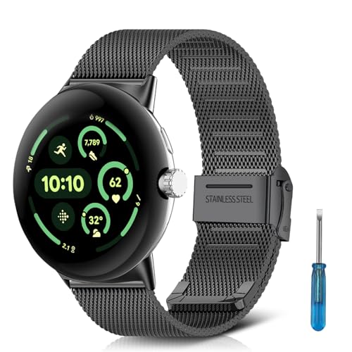 [RoSoki] Google Pixel Watch 4 45mm / Google Pixel Watch 3 45mm �Ή� �X�e�����X�`�[�� �����o���h �����x���g �ւ��X�g���b�v �h�K �X�e�����X�o���h �����ȒP �r�W�l�X�� �j�����p�i �u���b�N