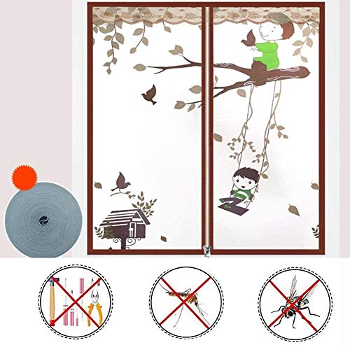 Mr.T Puerta mosquitera Lucha contra el Mosquito Bug Cortina, Pantalla de Punch-Libre de la Cremallera de Fibra de Vidrio de Malla Transpirable Cortinas Cortina de Arena Invisible
