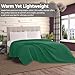 100% Cotton Blankets for Bed - Waffle Weave Blankets for Summer, Lightweight and Breathable Soft Woven Blanket for Spring (Dark Green, Throw (50
