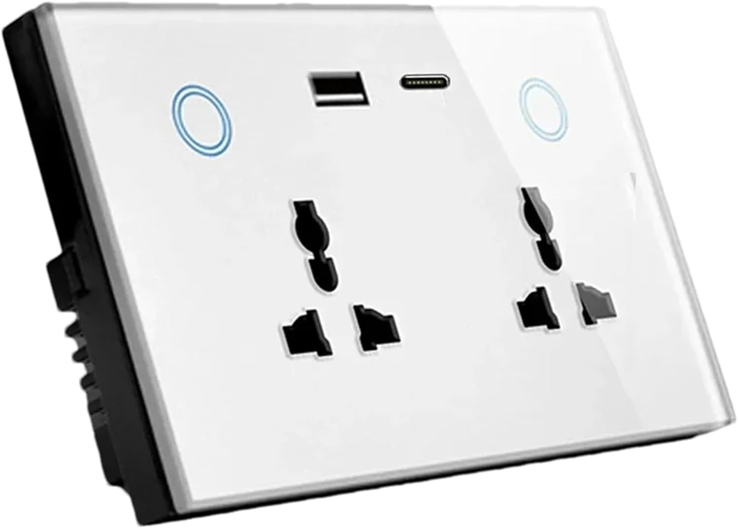 Golens A16W Universal Smart Wifi Double Sockets + 1 Wall Power USB Charger +1 Type C Touch Switch App Controlled USB Smart Wifi Touch Sockets No Neutral Wire Required,No Hub Crystal Glass Panel (B0D11Z28MX) Amazon Price History, Amazon Price Tracker