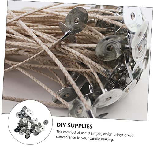 400 pcs Bases metálicas para mechas de vela duraderas miniatura 2