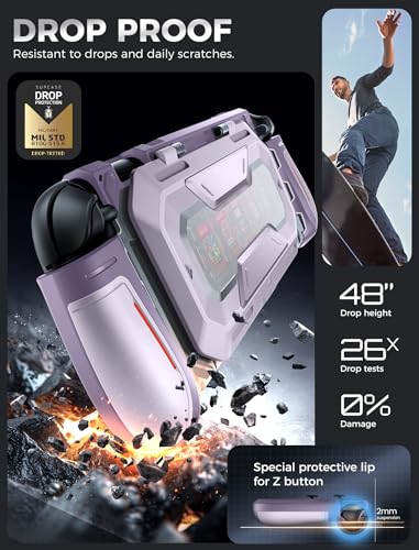 Image of Mumba Dockable for Nintendo Switch 2 Case with Flip Stand, [Titan] Ergonomic Switch 2 Grip Protective Cover Holds 5 Game Cards & 2 TF Cards TPU Accessories and Quick-Release Joy-Con Design