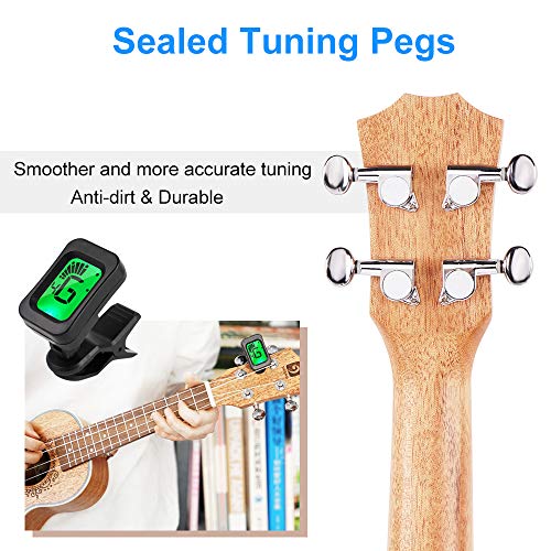 Vangoa Électro-acoustique Concert Ukulélé 23 pouces Acajou Vintage Hawaii Ukulele Set pour Débutants Adultes, avec… - Les Beatles, Paul McCartney, John Lennon, RIngo Starr, George Harrison Vangoa Électro-acoustique Concert Ukulélé 23 pouces Acajou Vintage Hawaii Ukulele Set pour Débutants Adultes, avec… – Image 6