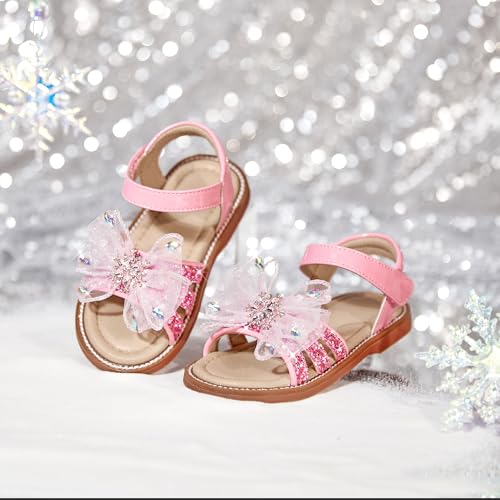 Image of Otter MOMO Girls Open Toe Princess Flat Sandals with Comfort Sole Summer Sandals