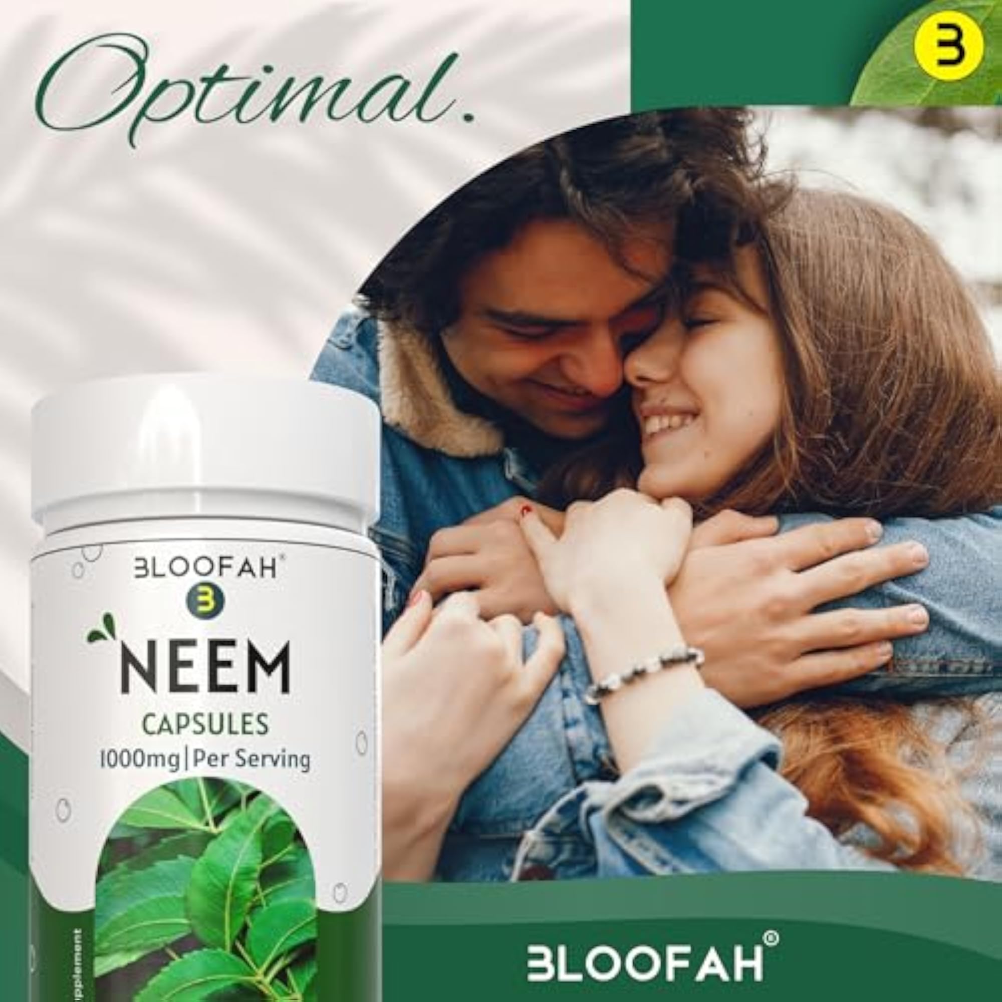 Neem Leaf Capsules, 1000mg for Natural Health
